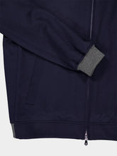 Brunello Cucinelli Dark Blue Cashmere Flannel Bomber Jacket