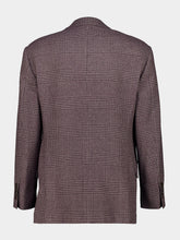 Brunello Cucinelli Plum Checked Wool and Cashmere Blazer