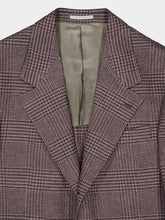 Brunello Cucinelli Plum Checked Wool and Cashmere Blazer