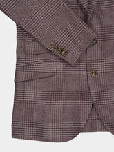 Brunello Cucinelli Plum Checked Wool and Cashmere Blazer