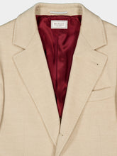 Brunello Cucinelli Sand and Ruby Virgin Wool Tailored Coat
