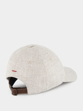 Brunello Cucinelli White Diagonal Baseball Cap with Embroidered Logo