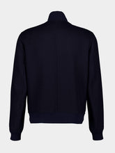 Brunello Cucinelli Navy Blue Wool Bomber Jacket