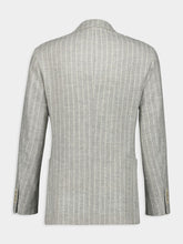 Brunello Cucinelli Grey Striped Alpaca Wool-Blend Suit