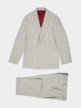 Brunello Cucinelli Grey Striped Alpaca Wool-Blend Suit