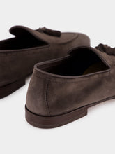 Brunello Cucinelli Mud Brown Suede Tassel Loafers