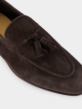 Brunello Cucinelli Mud Brown Suede Tassel Loafers