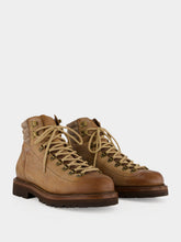 Brunello Cucinelli Camel Grained Leather Mountain Boots