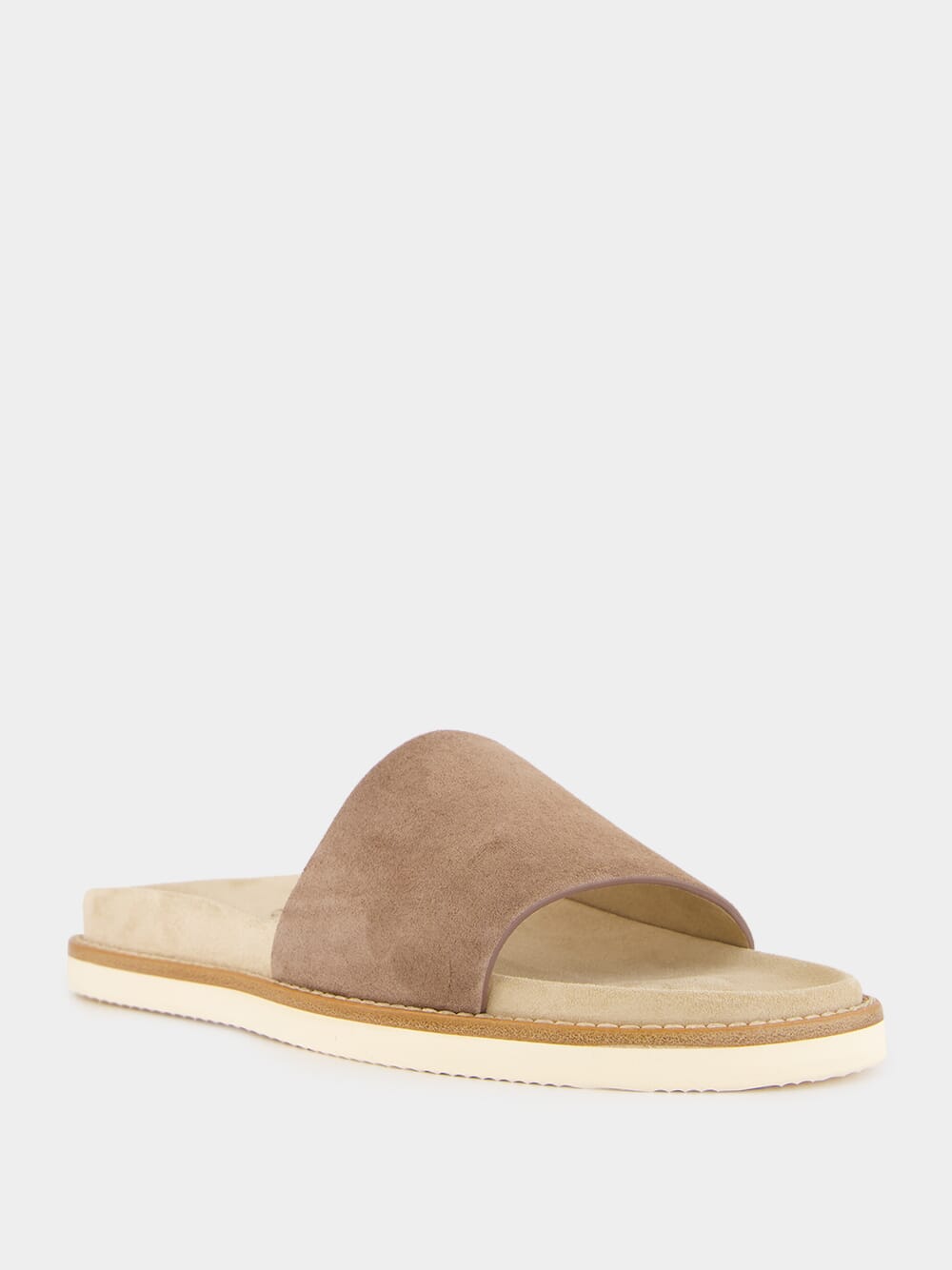 Brown Suede Slide Sandals