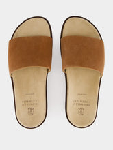 Brunello Cucinelli Beige Leather Slide Slippers