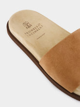 Brunello Cucinelli Beige Leather Slide Slippers