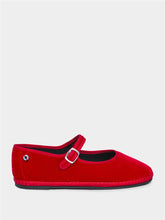 Piedaterre Mary Jane in Red Refosco Velvet