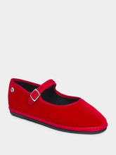 Piedaterre Mary Jane in Red Refosco Velvet