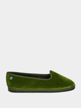 Piedaterre Modigliani Flats in Asparagus Green Velvet