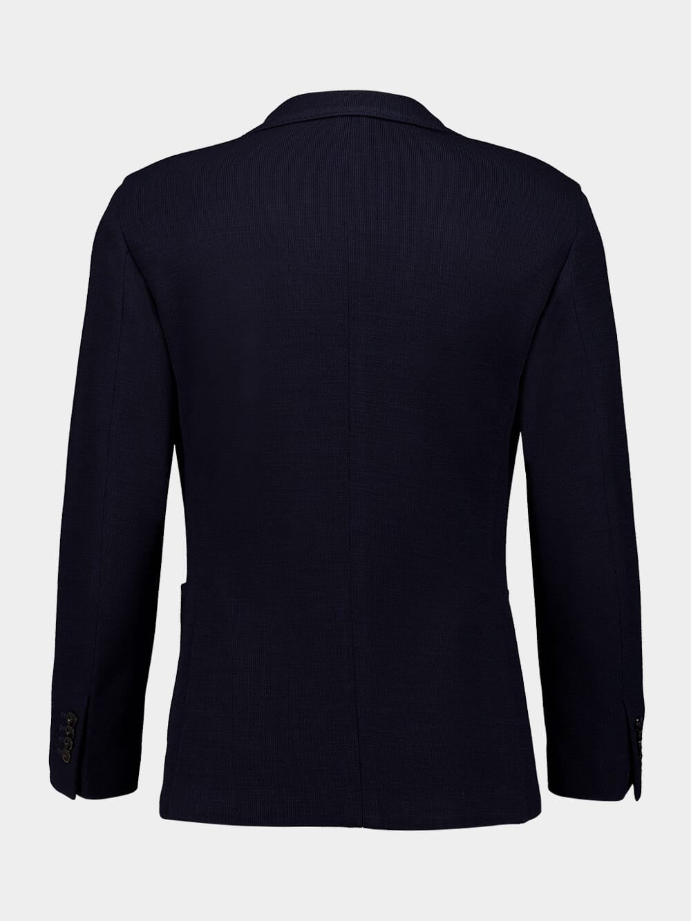 Blue Single-breasted Wool Blazer