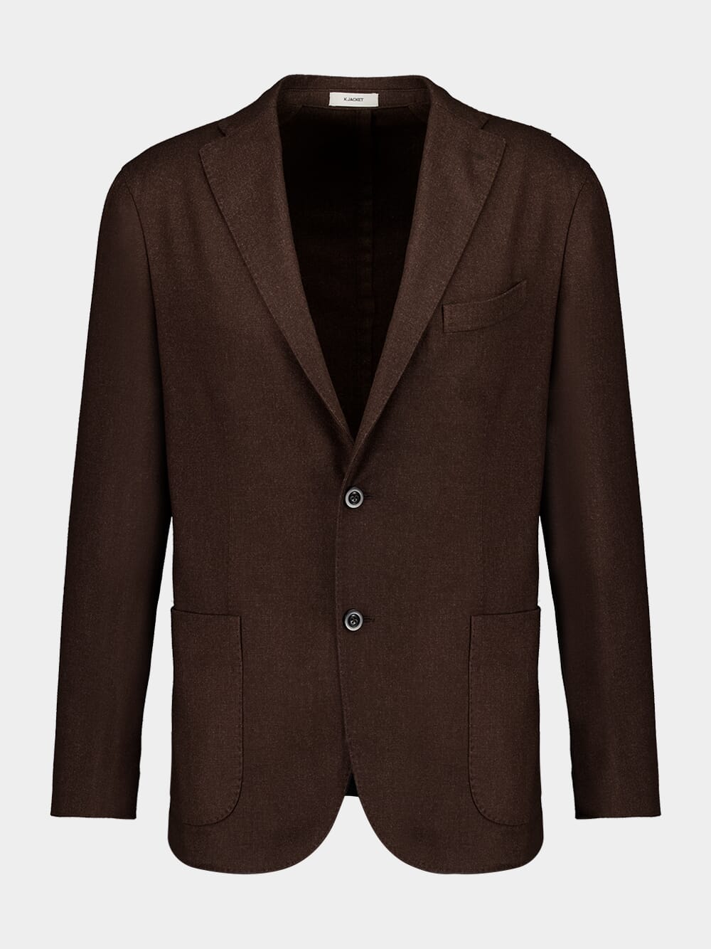 Dark Brown Single-Breasted Wool Jacket