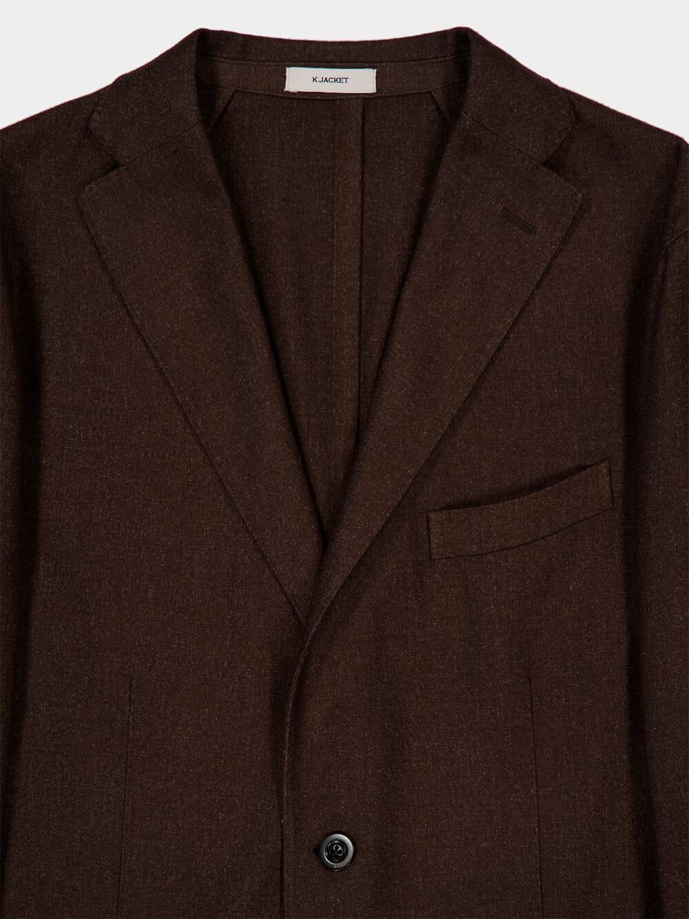 Dark Brown Single-Breasted Wool Jacket