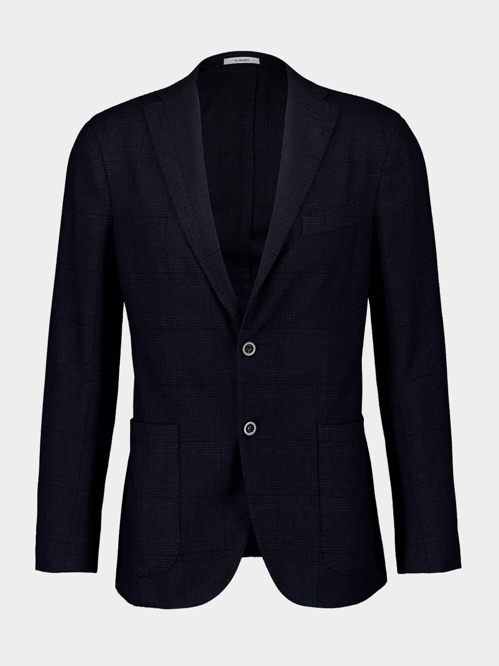 Classic Fit Navy Cotton Blazer