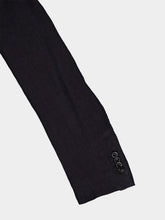 Boglioli Navy Blue Linen Notch-Lapel Jacket