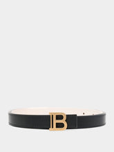 Balmain Black Leather B-Belt