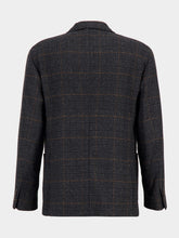 Boglioli Dark Grey Double-Breasted Wool-Silk Blazer