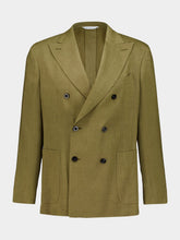 Boglioli Green Linen Double-Breasted Suit
