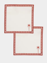 La DoubleJ Set Of 2 Date Palms Brick Large Napkins