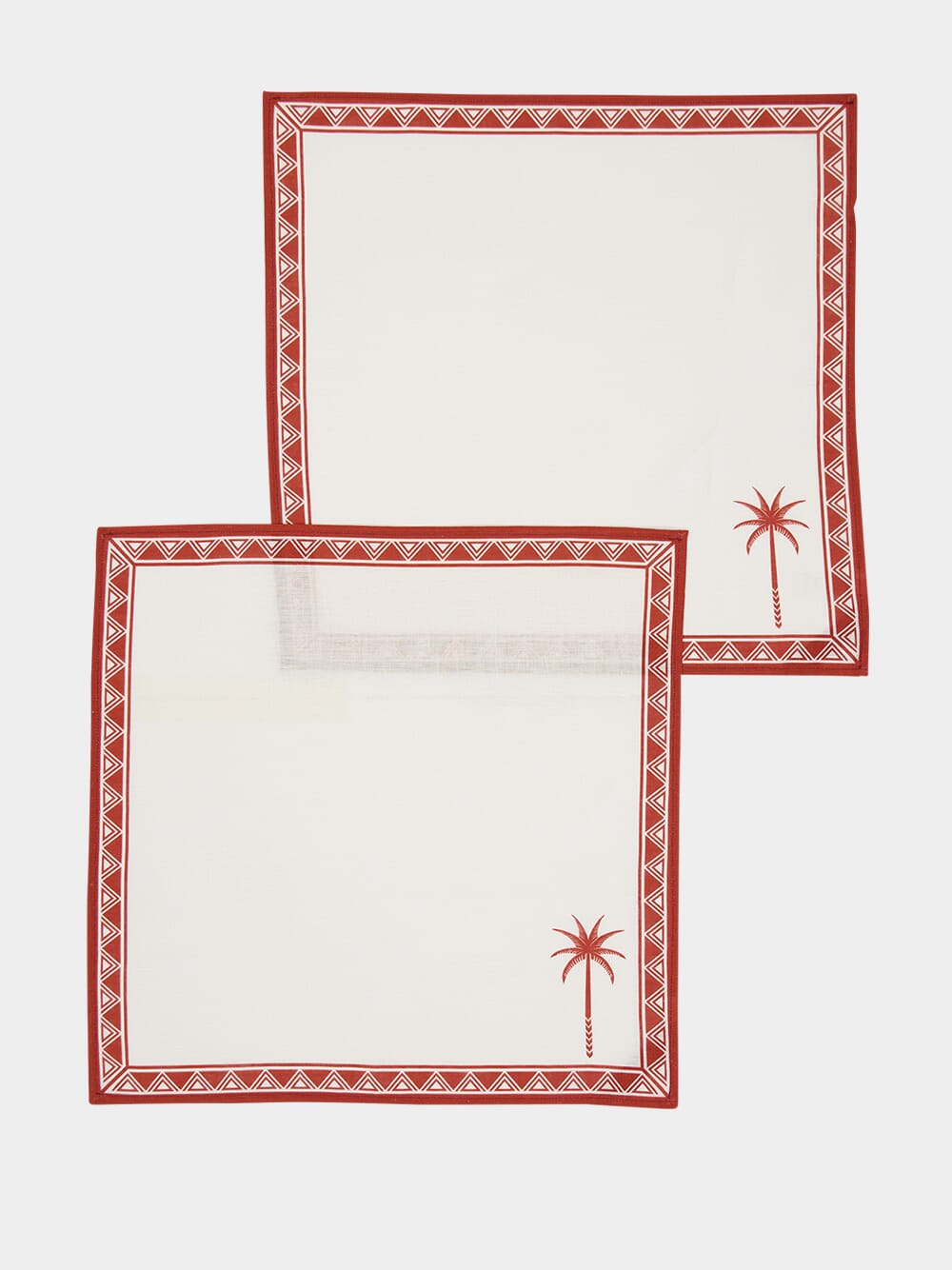 Set Of 2 Date Palms Brick Large Napkins