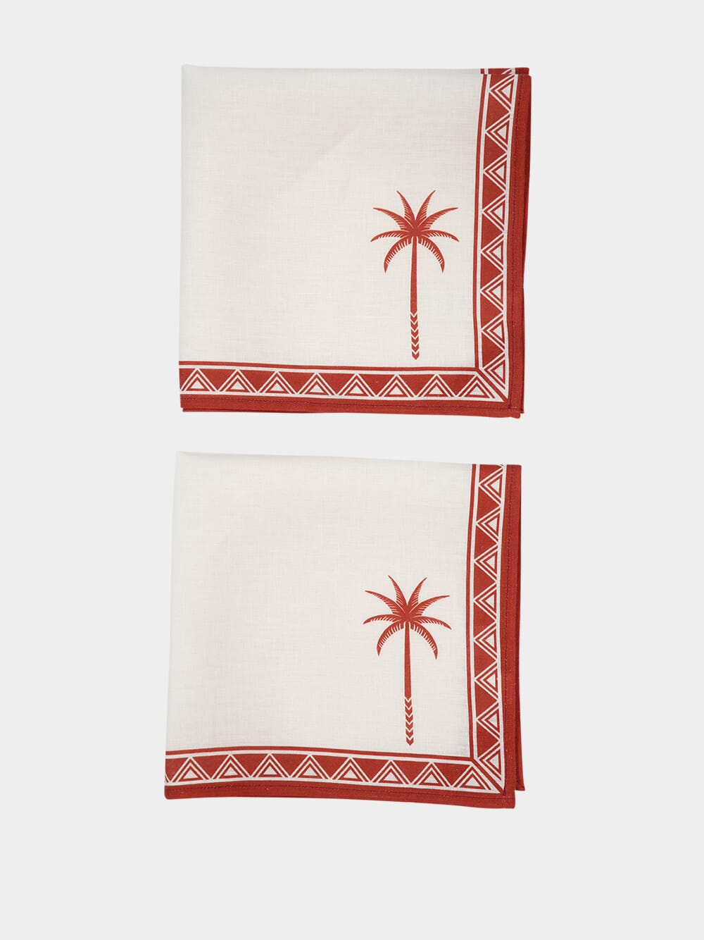 Set Of 2 Date Palms Brick Large Napkins