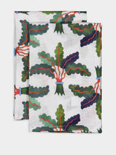 La DoubleJ Set of 2 Palms Linen Napkins
