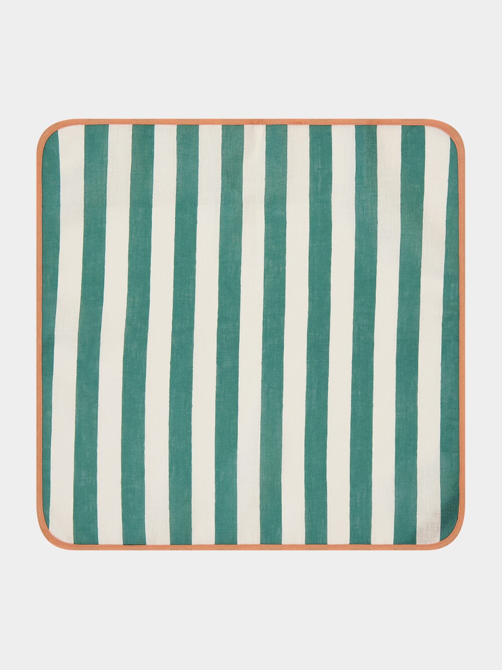 Set of 2 Green Striped Italian Linen Napkins