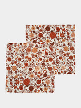 La DoubleJ Botticelli Red Floral Linen Napkins Set of 2