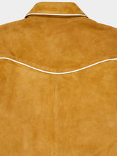 Paula Narcisa Golden Brown Suede Embroidered Cowboy Shirt