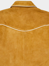 Paula Narcisa Golden Brown Suede Embroidered Cowboy Shirt