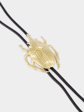 La DoubleJ Gold Scarab Brass Cow Tie Necklace