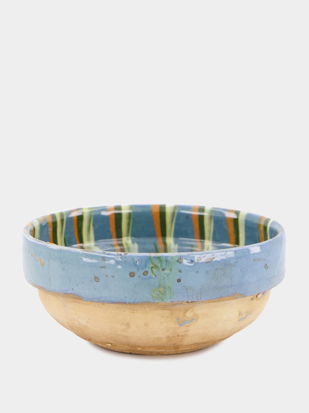 Hand-Painted Earthenware Blue Bowl