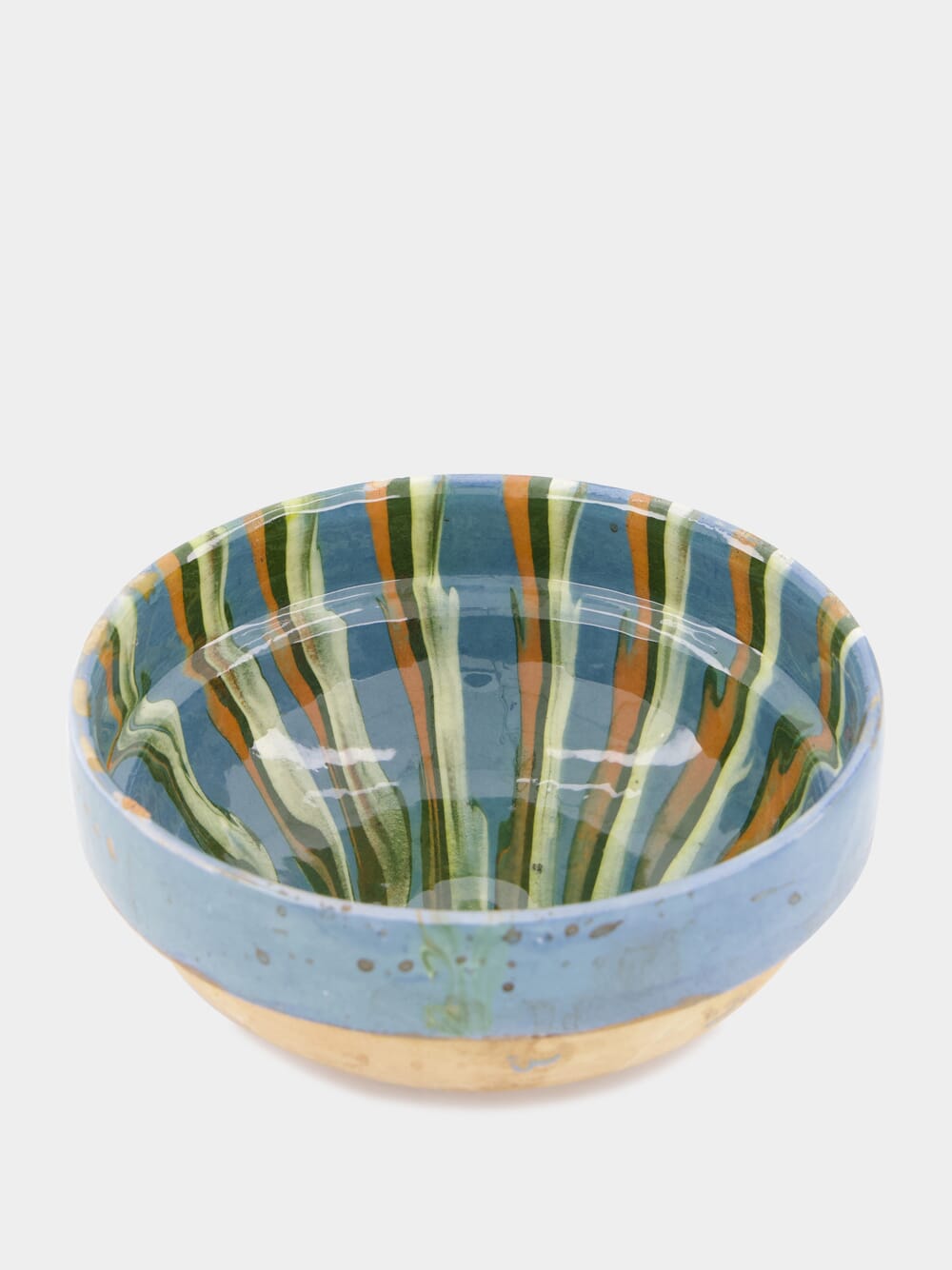 Hand-Painted Earthenware Blue Bowl