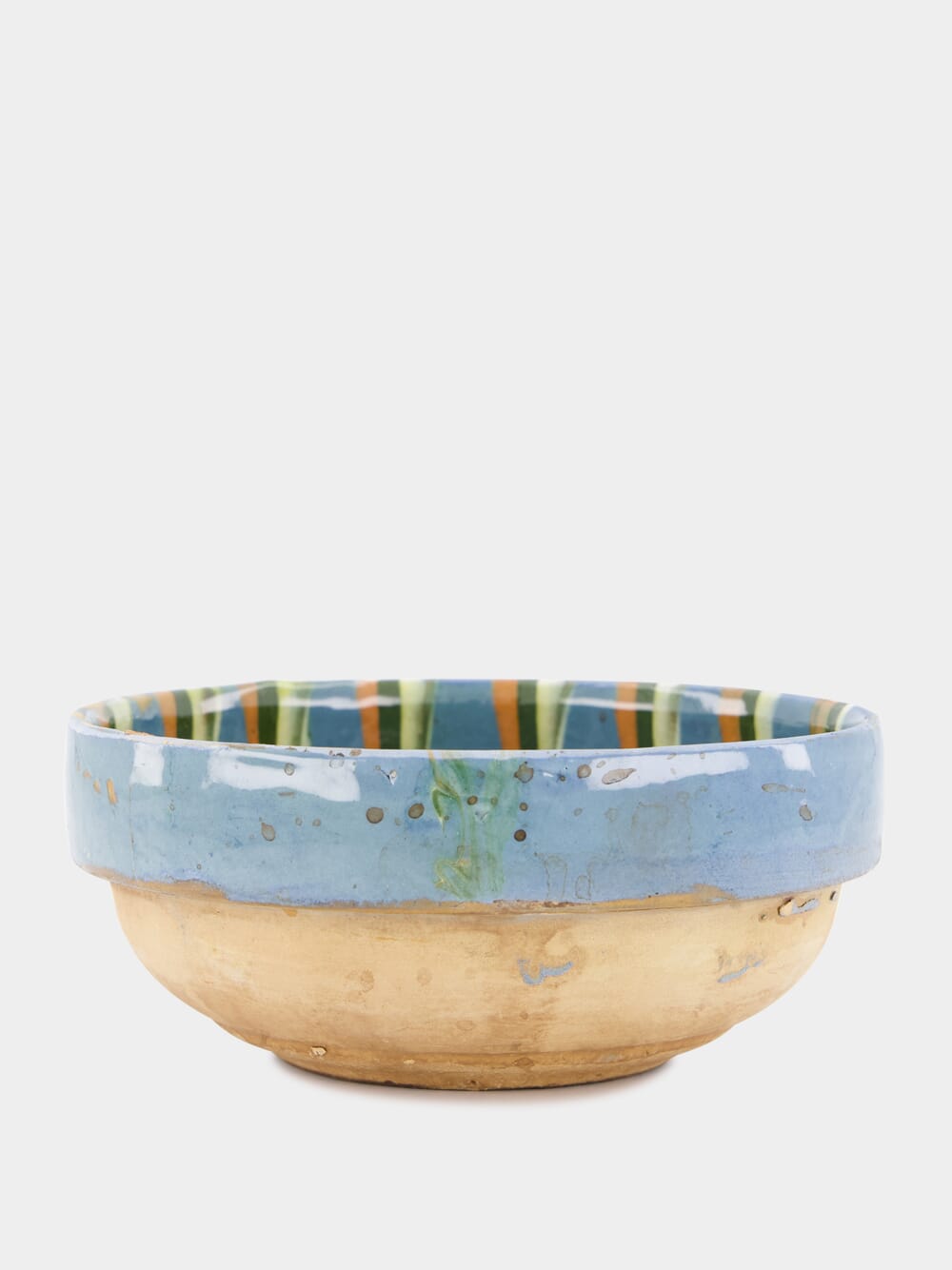 Hand-Painted Earthenware Blue Bowl