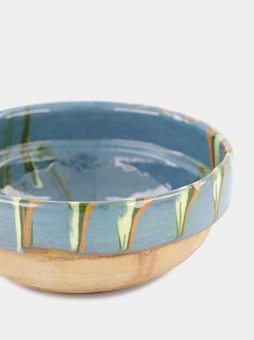 Hand-Painted Earthenware Blue Bowl