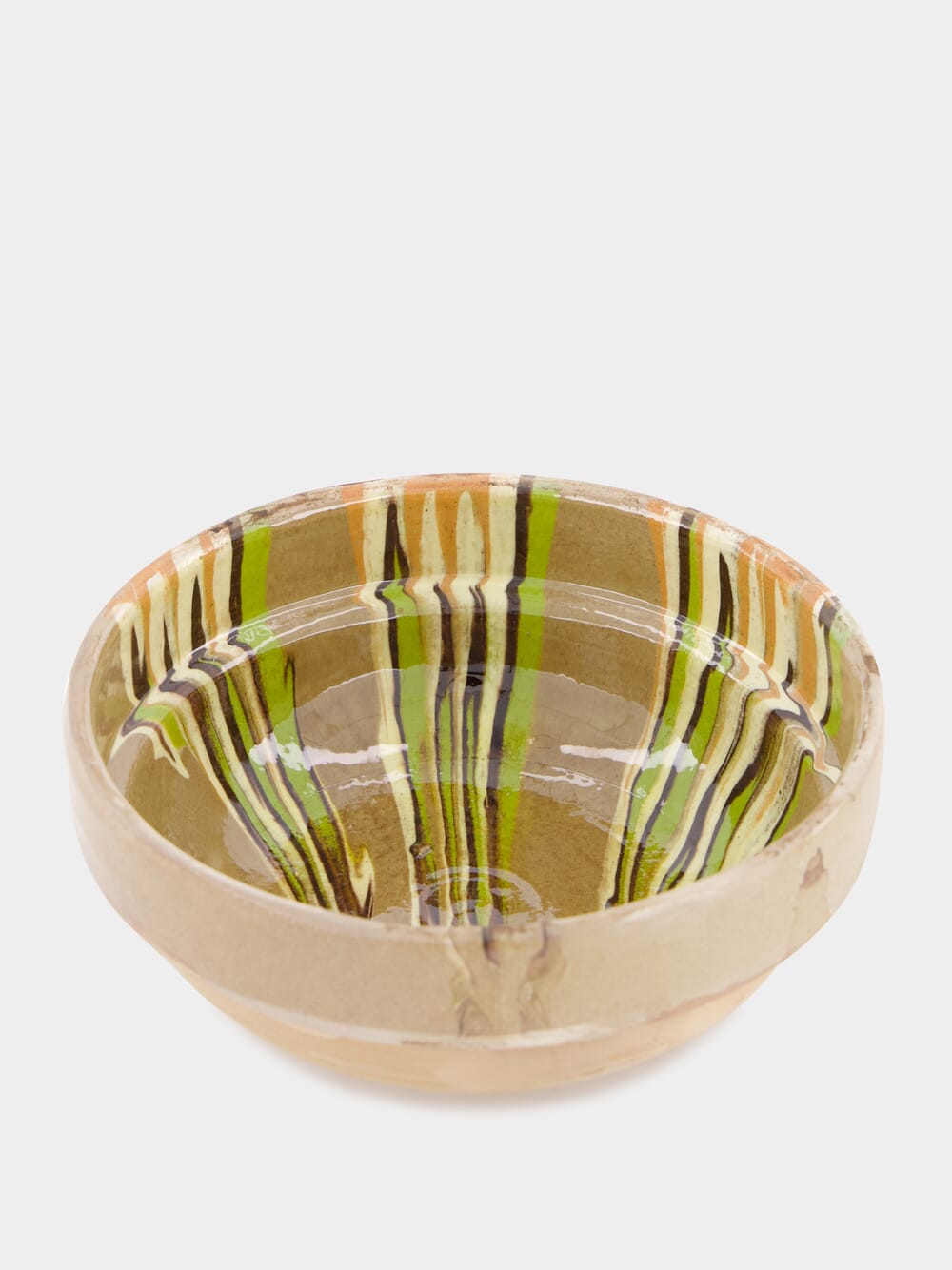 Hand-Painted Earthenware Taupe Bowl