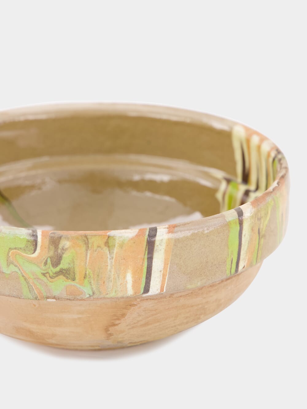 Hand-Painted Earthenware Taupe Bowl