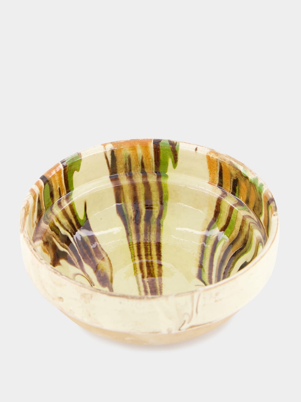 Hand-Painted Earthenware Off-White Bowl