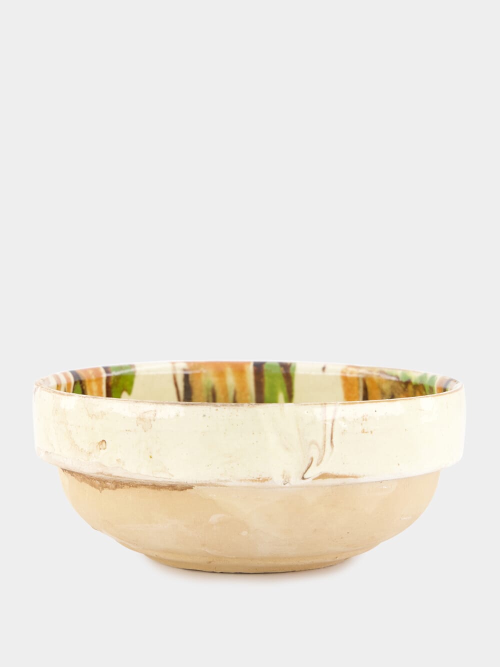 Hand-Painted Earthenware Off-White Bowl