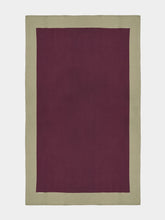 Borgo Delle Tovaglie Bauhaus Linen Tablecloth in Plum and Sand