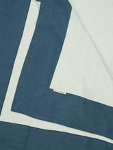 Borgo Delle Tovaglie Bauhaus Linen Large Tablecloth in Ice and Deep Blue