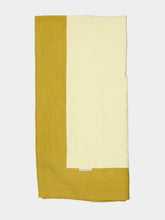 Borgo Delle Tovaglie Bauhaus Linen Large Tablecloth in Mustard and Ivory