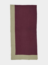 Borgo Delle Tovaglie Bauhaus Linen Tablecloth in Plum and Sand