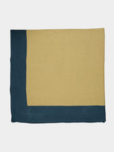 Borgo Delle Tovaglie Yellow and Deep Blue Linen Tablecloth
