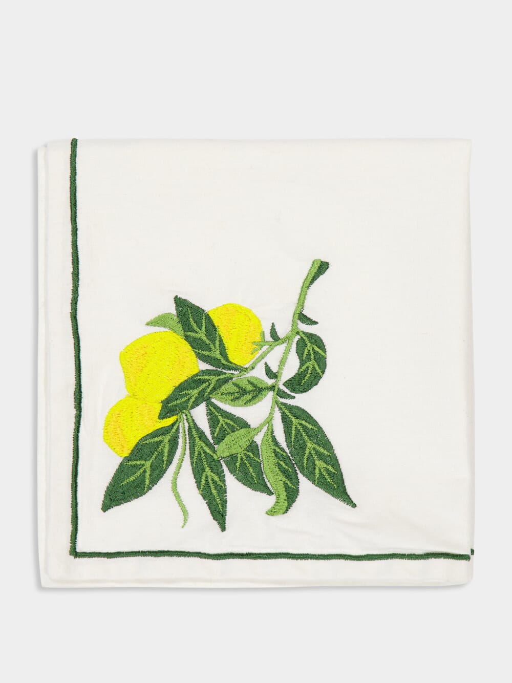 Tropical Lemons Cotton Embroidered Napkin