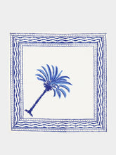 Les Ottomans Palm Breeze Blue Cotton Napkin